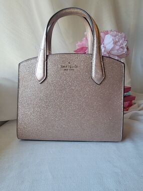 kate spade Rose Gold Glitter Tinsel Satchel